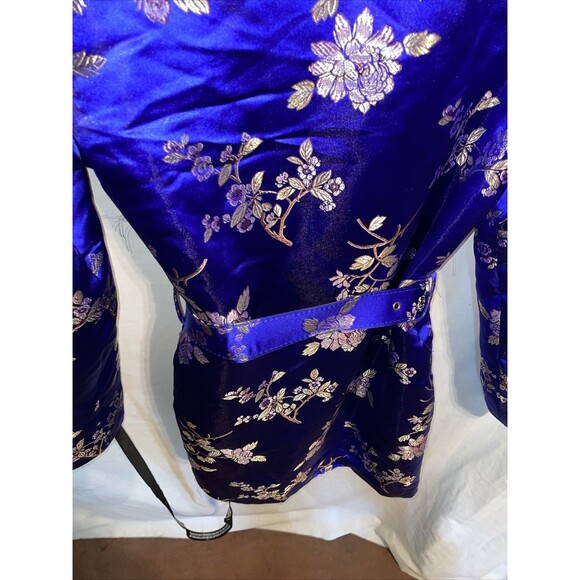 Pretty littleThing Women’s Oriental Dress Size 8 Blue Floral With Belt Going Out - Picture 12 of 12